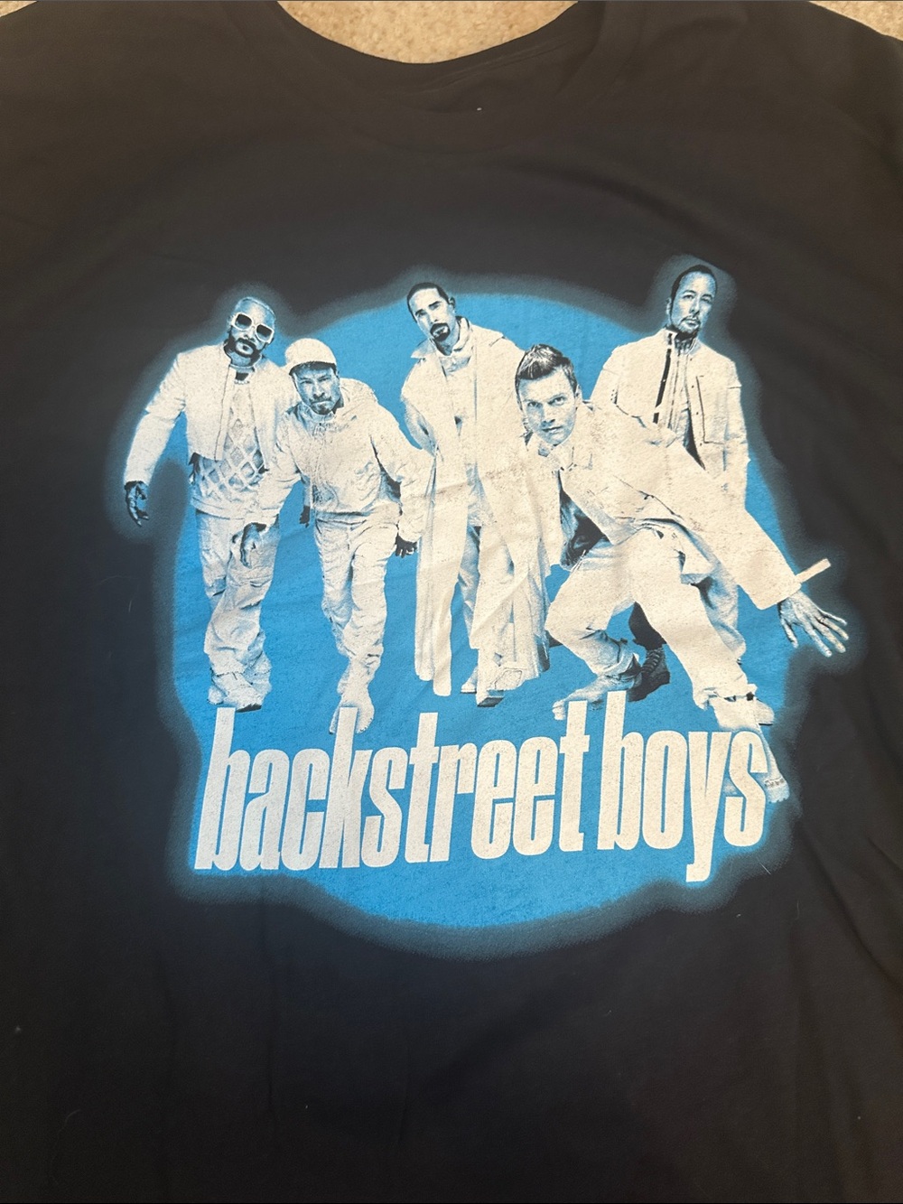 Backstreet Boys Logo Graphic Tee - Black with Blue Print Summer 2026 Merch
